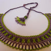 Anvi Shah's Beaded Necklace: Green and Brown