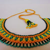 Anvi Shah's Beaded Necklace: Orange, Green and Blue
