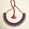 Anvi Shah's Beaded Necklace: Red, Maroon and Blue