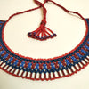 Anvi Shah's Beaded Necklace: Red, Maroon and Blue