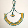 Anvi Shah's Beaded Necklace: Orange, Green and Yellow