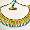 Anvi Shah's Beaded Necklace: Orange, Green and Yellow