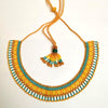 Anvi Shah's Beaded Necklace: Yellow, Golden and Blue