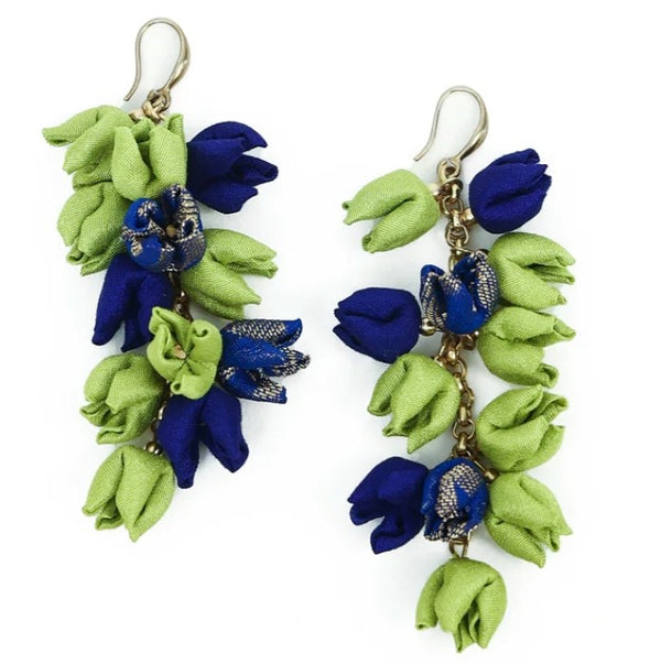 Pure Ghee Musafir Earring: Blue and Green