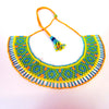 Anvi Shas's Beaded Necklace: Green and Yellow