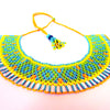 Anvi Shas's Beaded Necklace: Green and Yellow