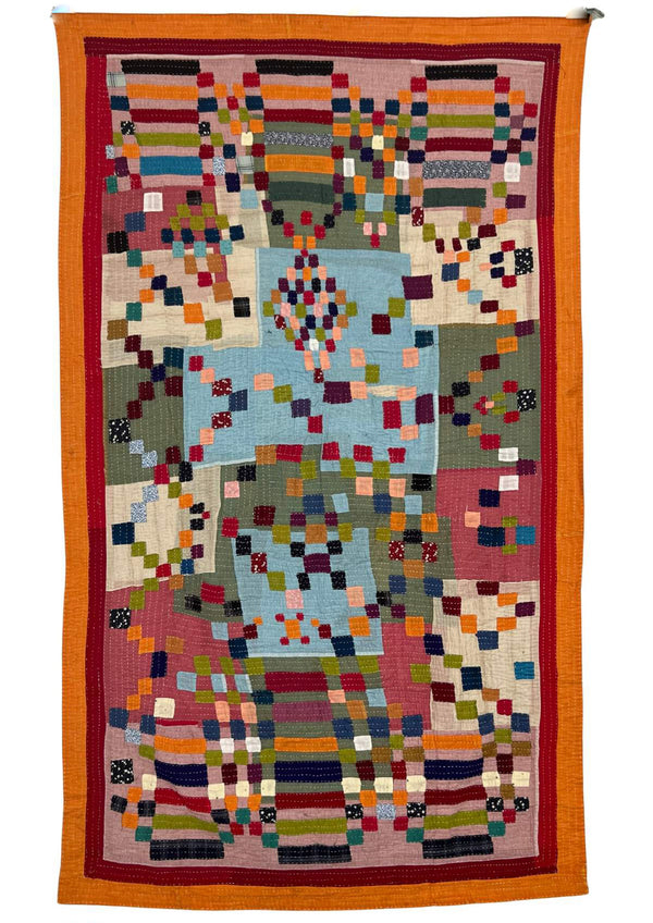 Single Contemporary Cotton Siddi Quilt: Multicolour