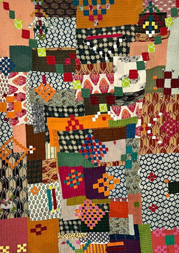 Single Contemporary Cotton Siddi Quilt: Multicolour