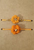 Cotton Crocheted Medium Yellow and Orange Rakhis : Rosette 2: Set of Two