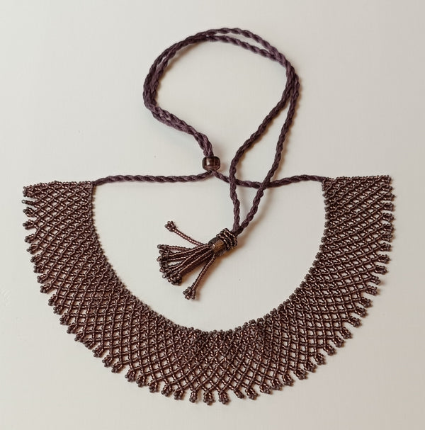 Anvi Shah's Beaded Necklace: Brown