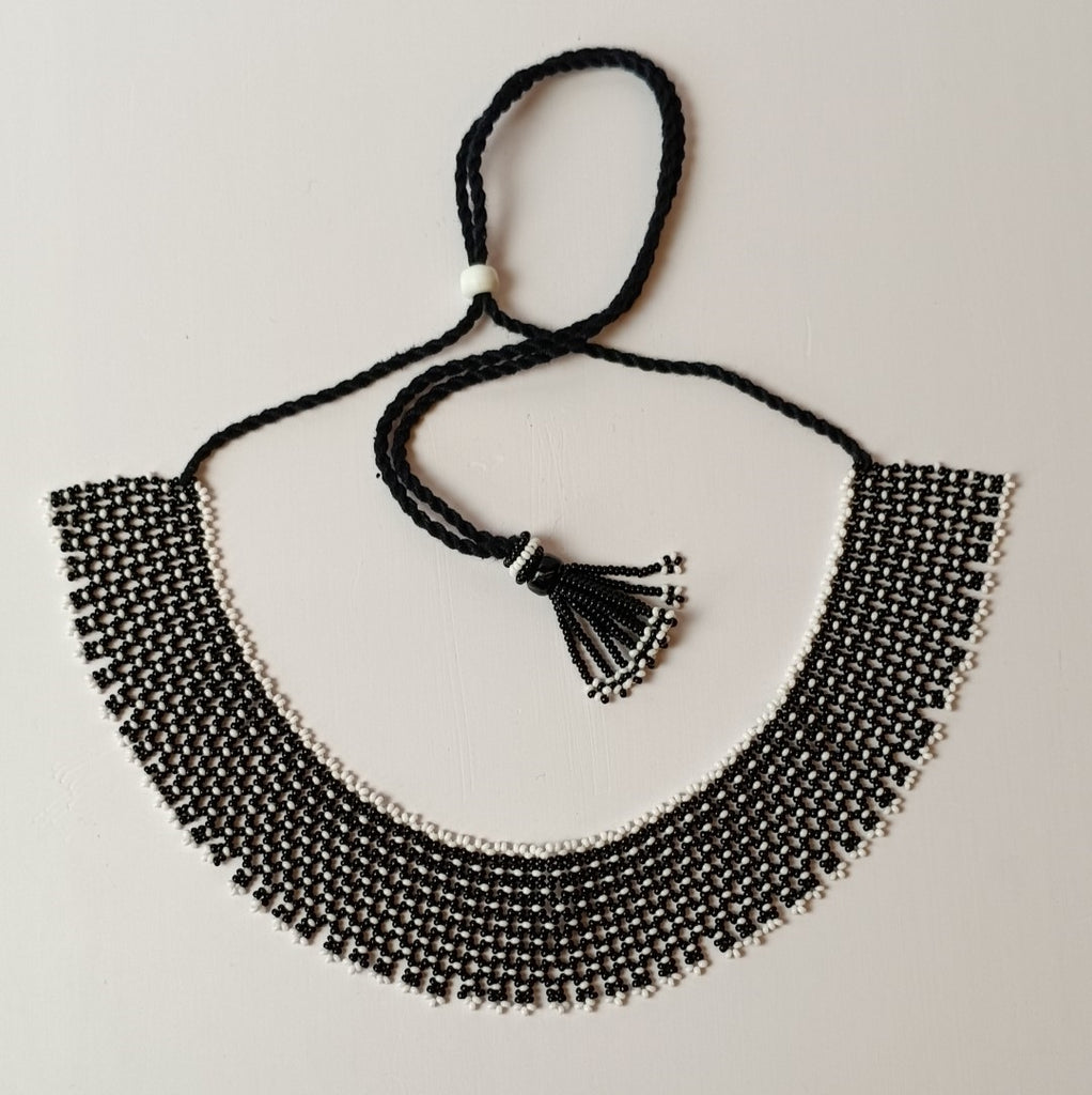 Anvi Shah's Beaded Necklace: Black