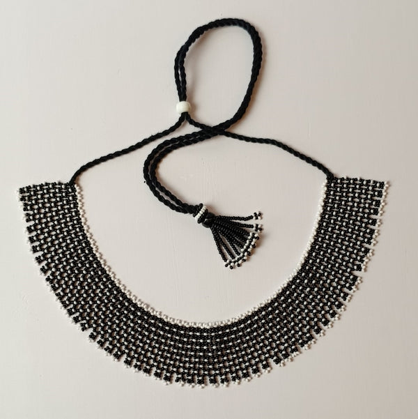 Anvi Shah's Beaded Necklace: Black