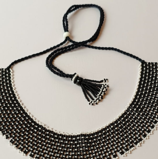 Anvi Shah's Beaded Necklace: Black
