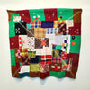 Small Patched and Embroidered Kavandi Baby Quilt: Mutlicolour
