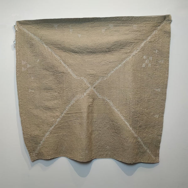 Small Patched and Embroidered Kavandi Baby Quilt: Mutlicolour
