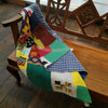 Small Patched and Embroidered Kavandi Baby Quilt: Mutlicolour