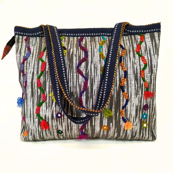 Vintage Embroidery Shoulder Bag: Multicolour