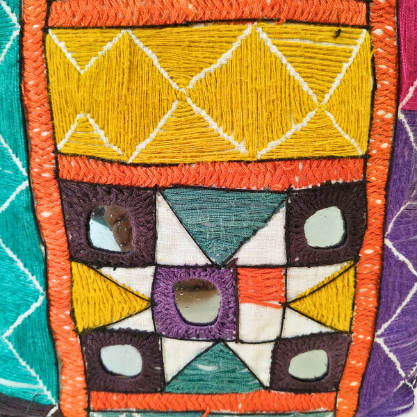 Small Vintage Embroidery Cross-body Bag: Multicolour