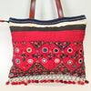 Large Vintage Embroidery Tote Bag: Red