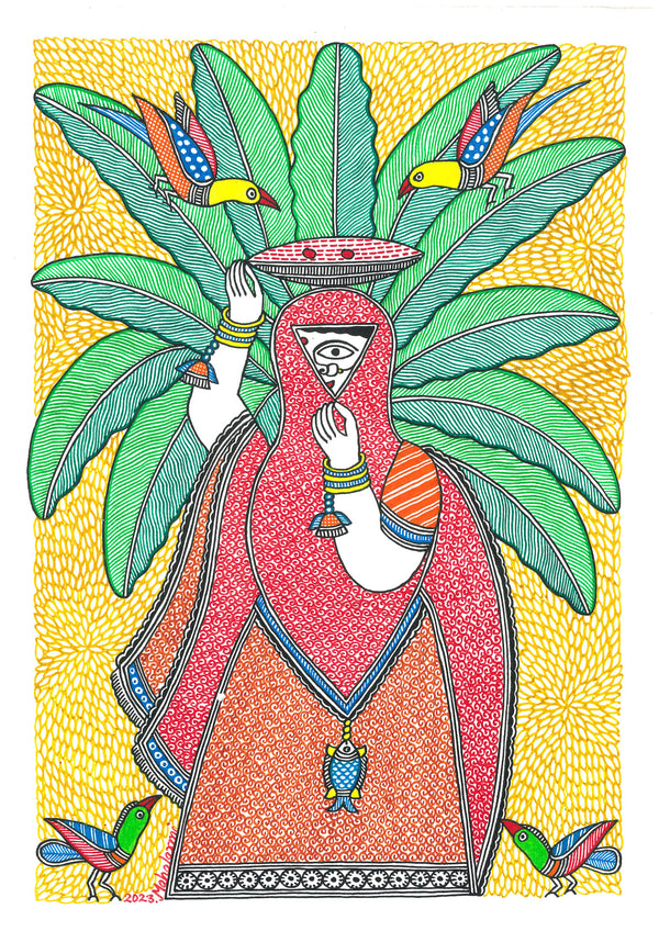 Madhubani Art | Naina Jogin in Banana Tree