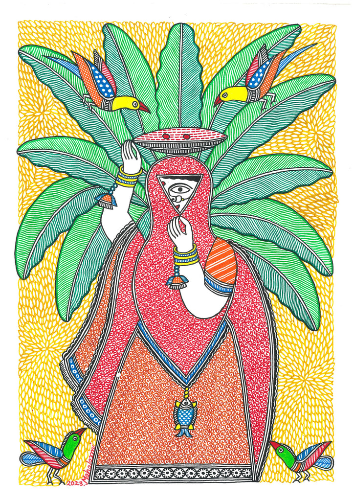 Mithila Art | Naina Jogin in Banana Tree