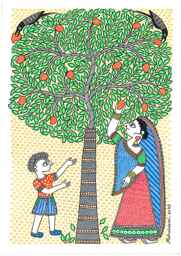 Mithila Art | Mango Picking