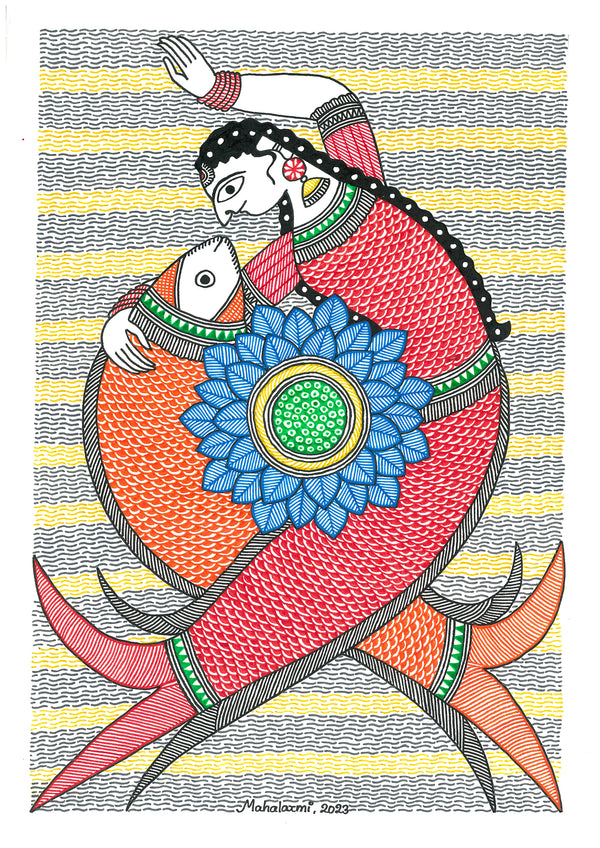 Madhubani Art | Embracing Matsya Kanya