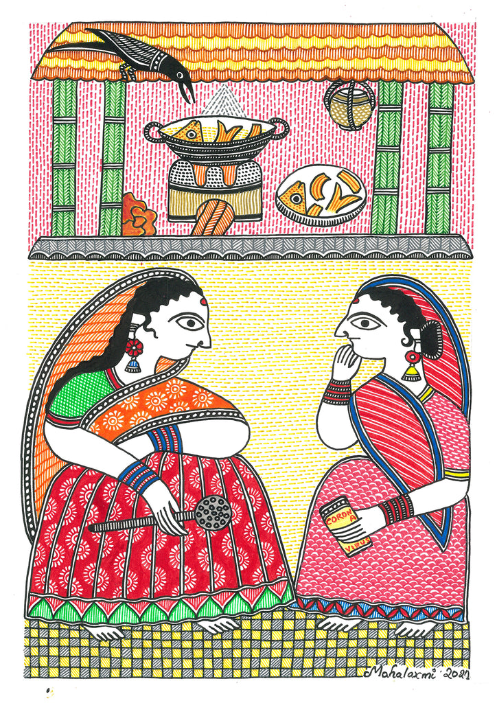 Mithila Art | Gossip and Tempting Delicacies