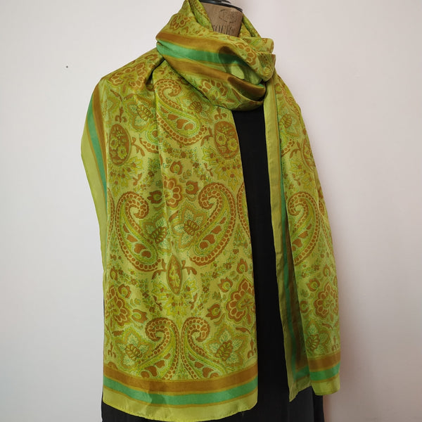 Mita Parekh's Block Printed Silk Stole: Green