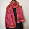 Mita Parekh's Block Printed Silk Stole: Pink