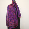 Mita Parekh's Block Printed Silk Stole: Purple
