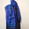 Mita Parekh's Block Printed Silk Stole: Blue
