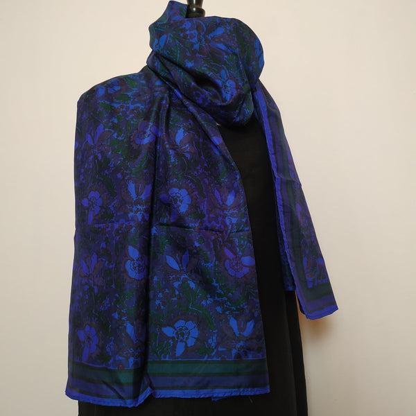 Mita Parekh's Block Printed Silk Stole: Blue