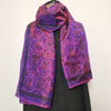 Mita Parekh's Block Printed Silk Stole: Purple