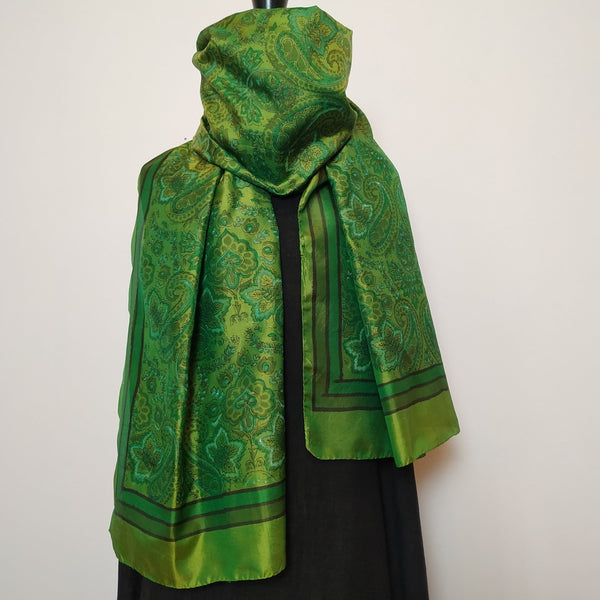 Mita Parekh's Block Printed Silk Stole: Green