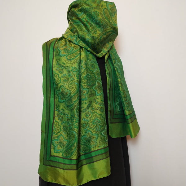 Mita Parekh's Block Printed Silk Stole: Green