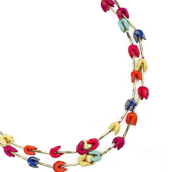 Pure Ghee Mogra Pipe Mala: Multicolour