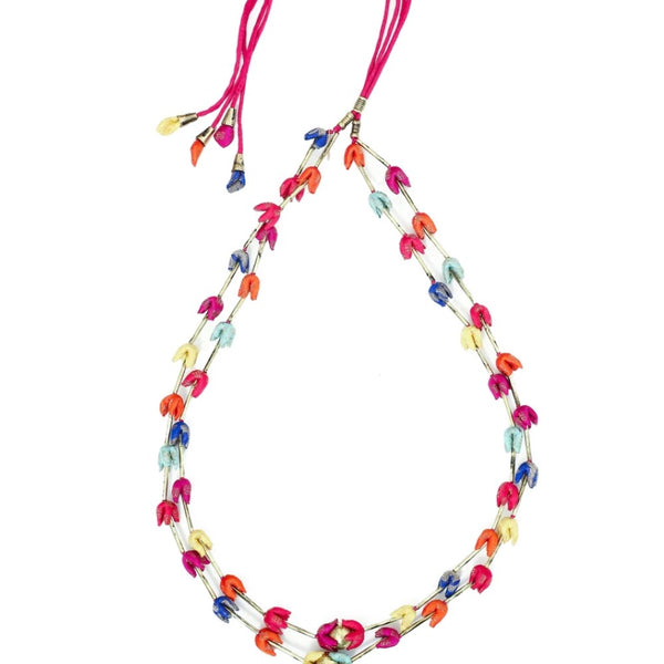 Pure Ghee Mogra Pipe Mala: Multicolour