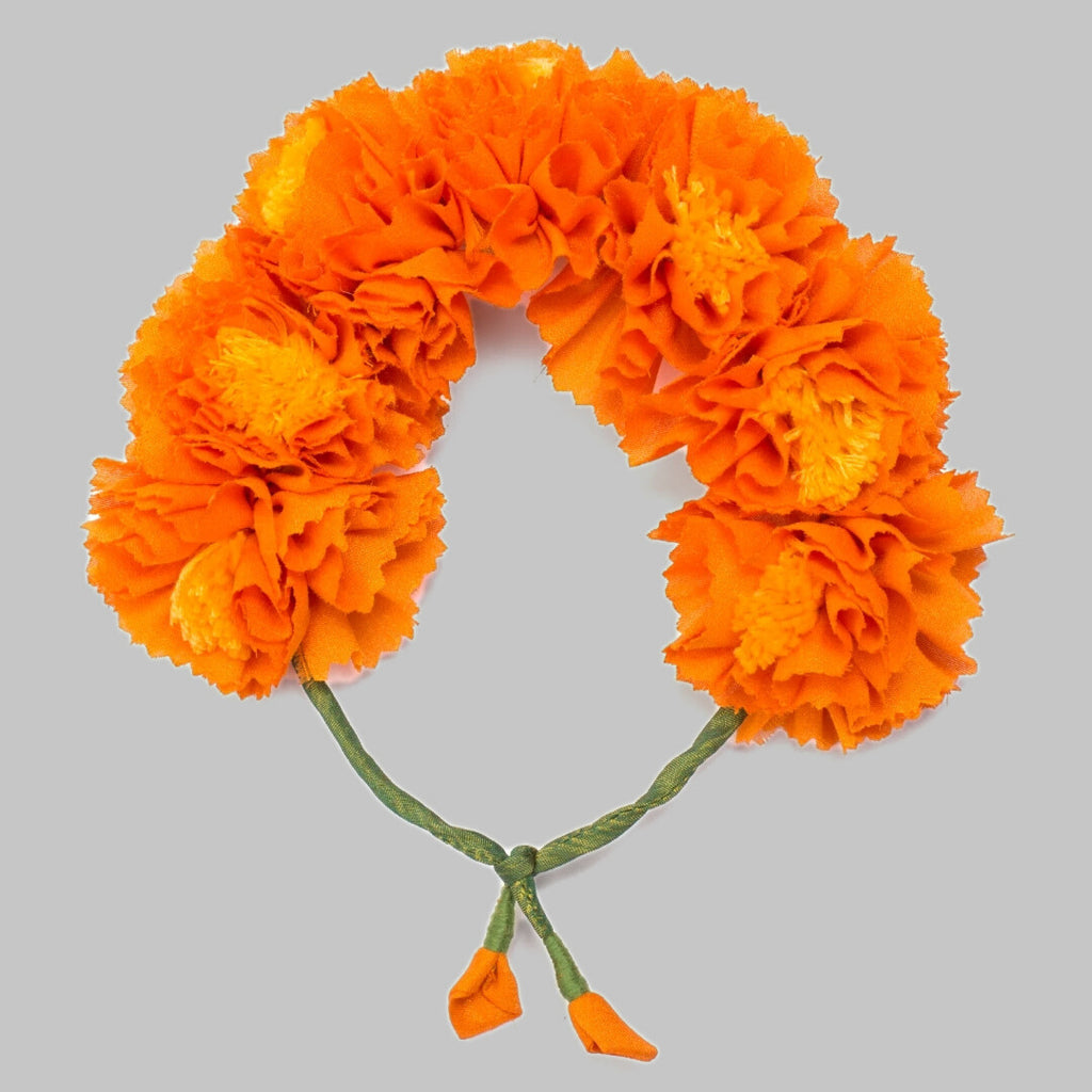 Pure Ghee Genda Phool Gajra: Orange