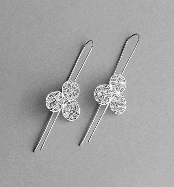 Pankhudi Silver Filigree Earrings