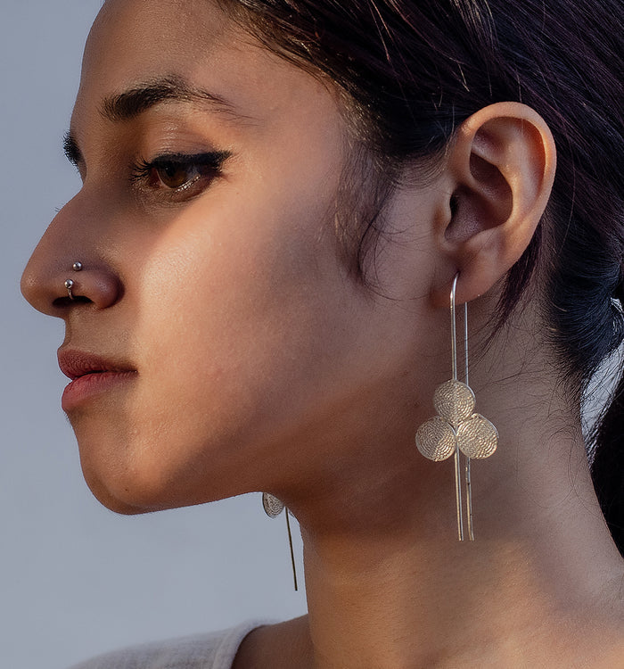 Pankhudi Silver Filigree Earrings