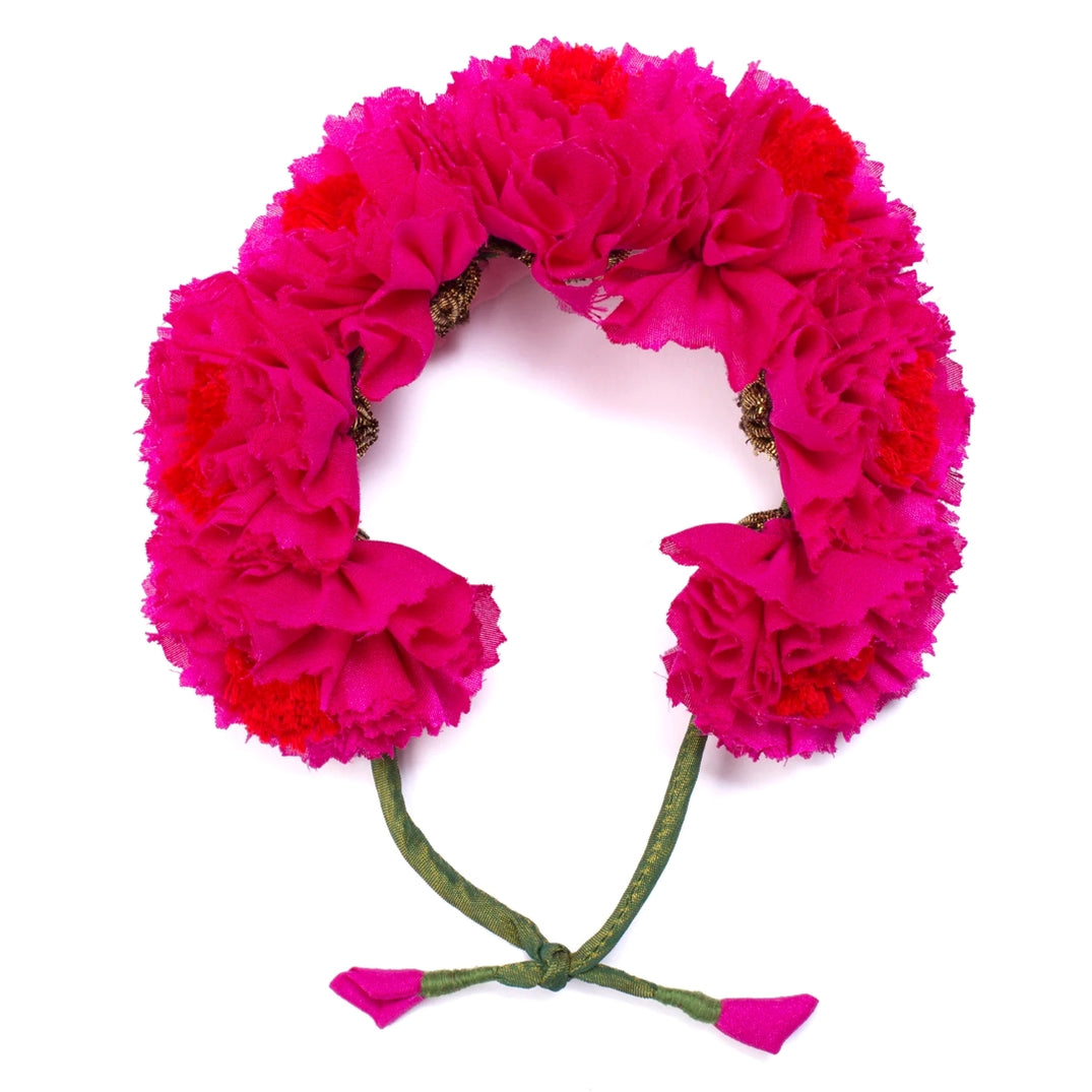 Pure Ghee Fuschia Genda Phool Gajra: Pink – ARTISANS'