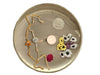 Cotton Crocheted Medium White and Orange Rakhis : Rosette 2: Set of Two