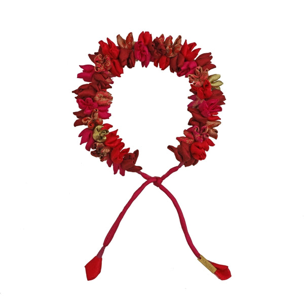 Pure Ghee Multi Mogra Gajra: Red and Maroon