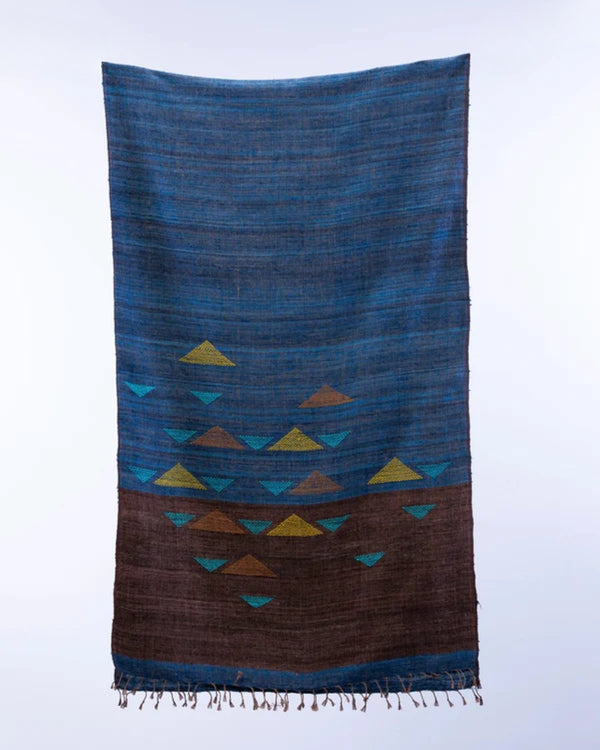 Karomi Scales Base Sage Booti: Indigo and Brown