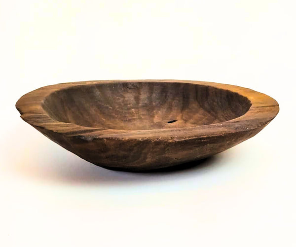 TRIBOLT Hand-Carved Natural Wood Hand-Hewn Bowl: Brown