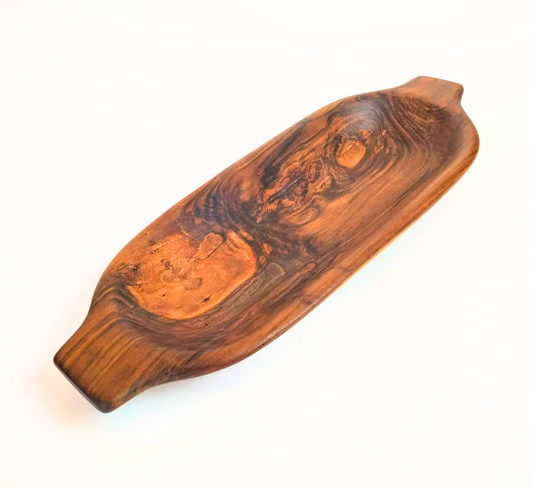TRIBOLT Hand-Carved Natural Wood Walnut Platter