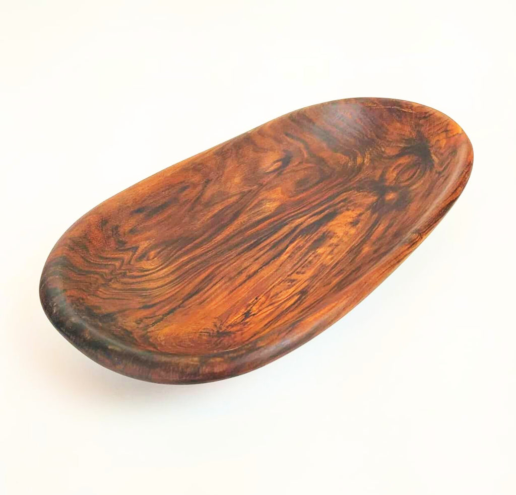 TRIBOLT Hand-Carved Natural Wood Walnut Platter