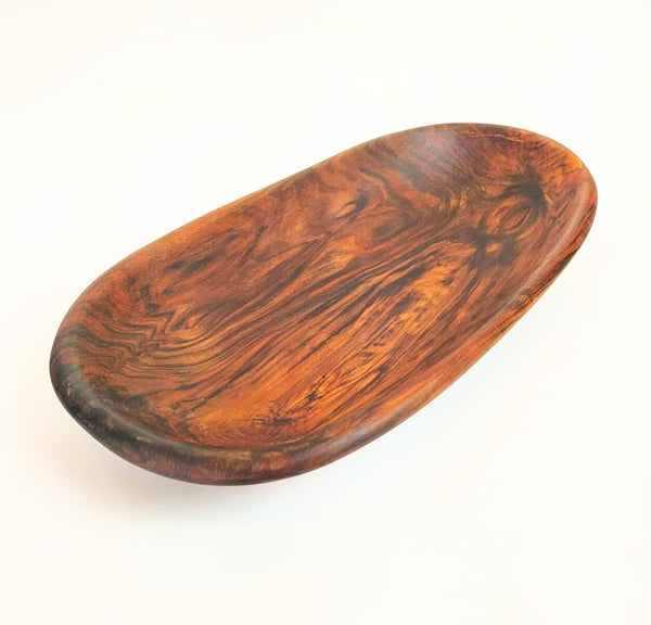 TRIBOLT Hand-Carved Natural Wood Walnut Platter