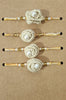 Cotton Crocheted Medium White Rakhi's : Rosette 4: Set of Four
